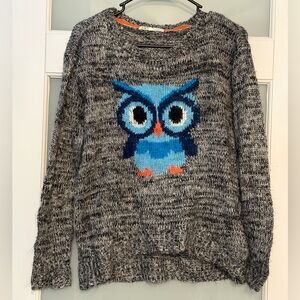 Gray Owl Pattern Sweater